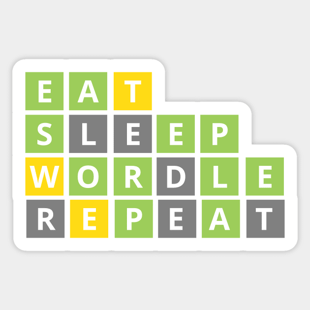 Eat, Sleep, Wordle, Repeat Wordle fan design Sticker by DestinationAU